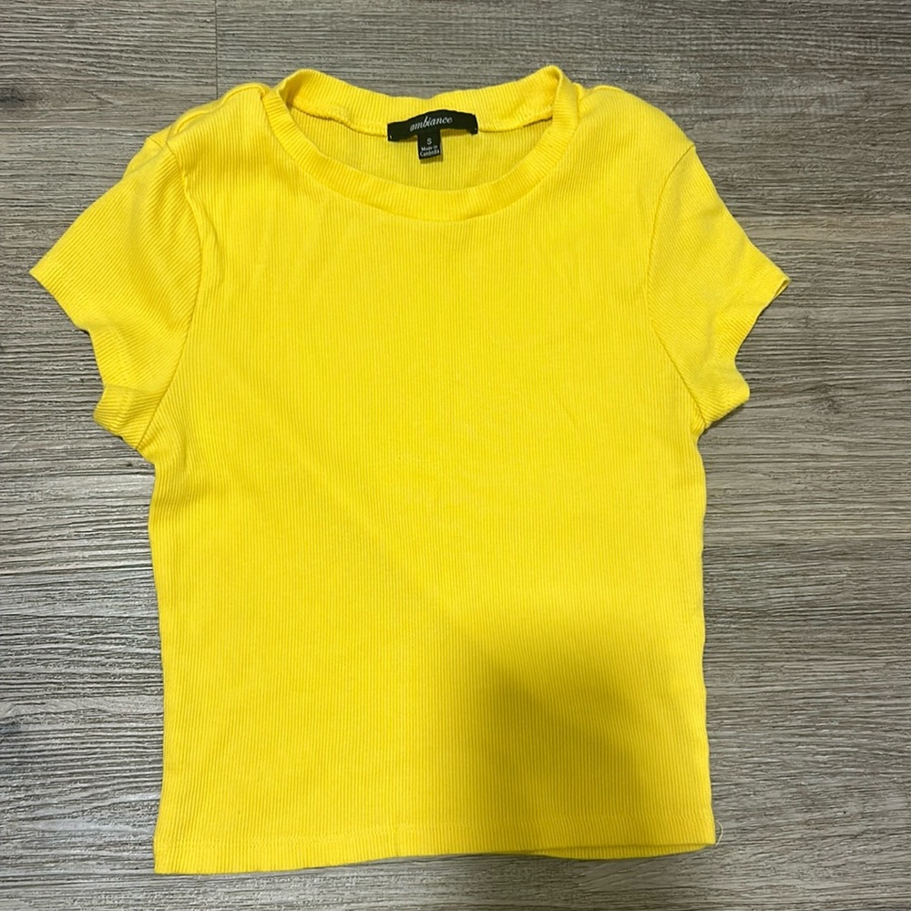 A yellow plain shirt